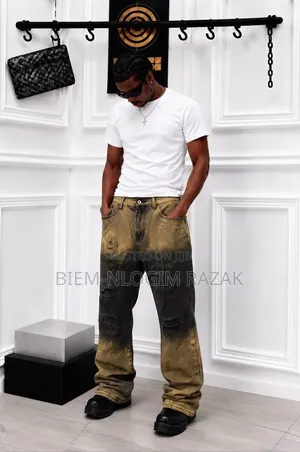 High Quality Denim Baggy Straight and Flare Jeans Available in Stock