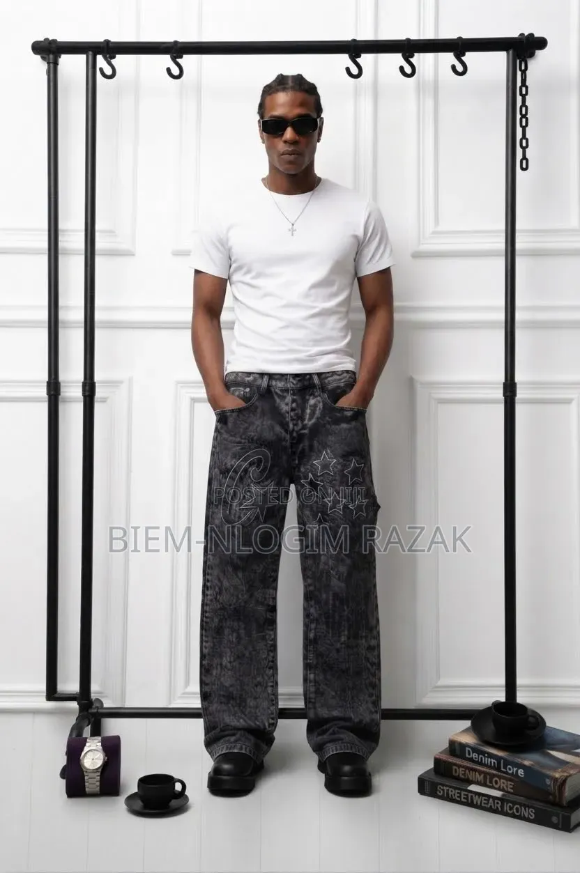 High Quality Denim Baggy Straight and Flare Jeans Available in Stock