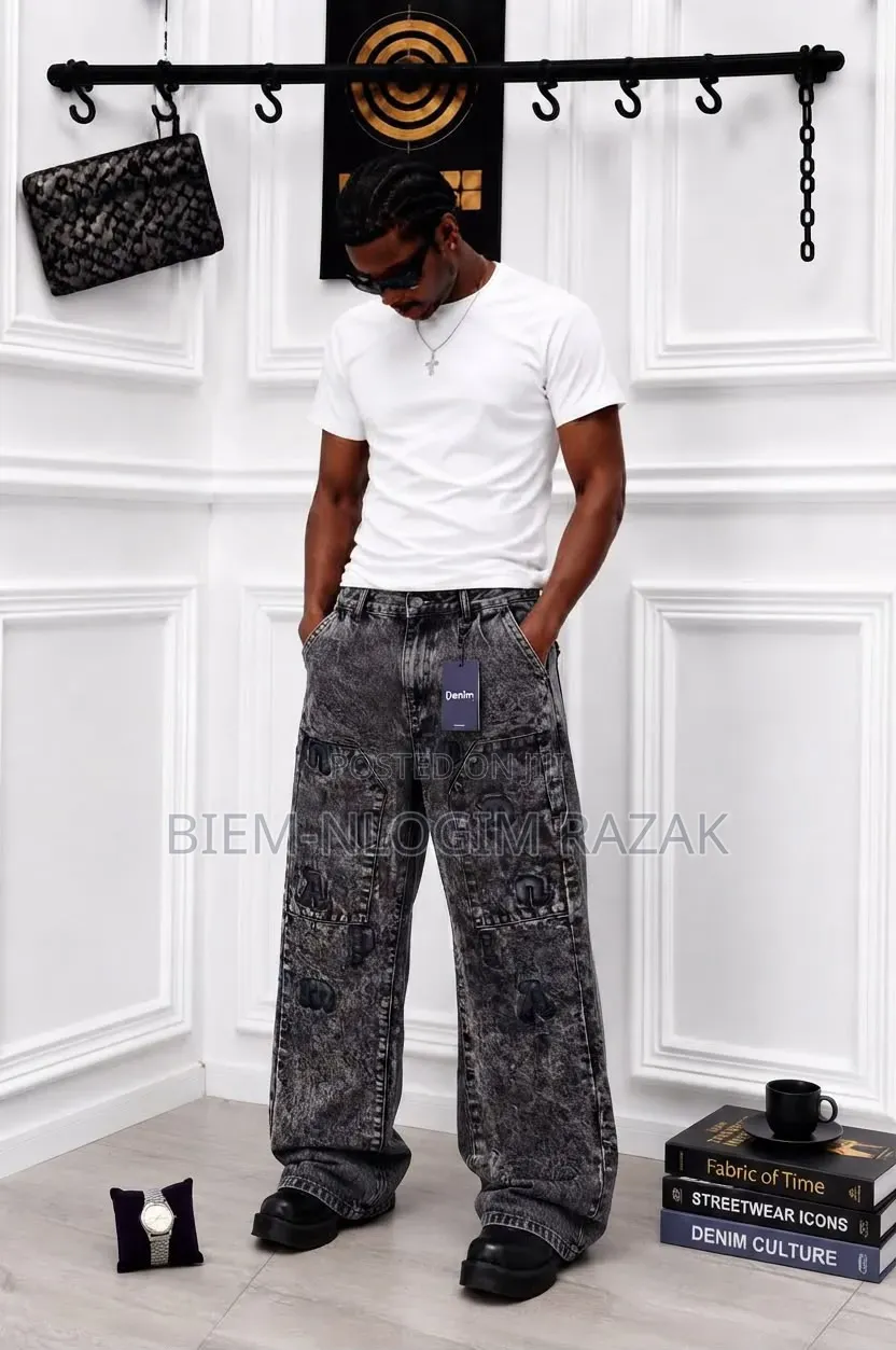 High Quality Denim Baggy Straight and Flare Jeans Available in Stock