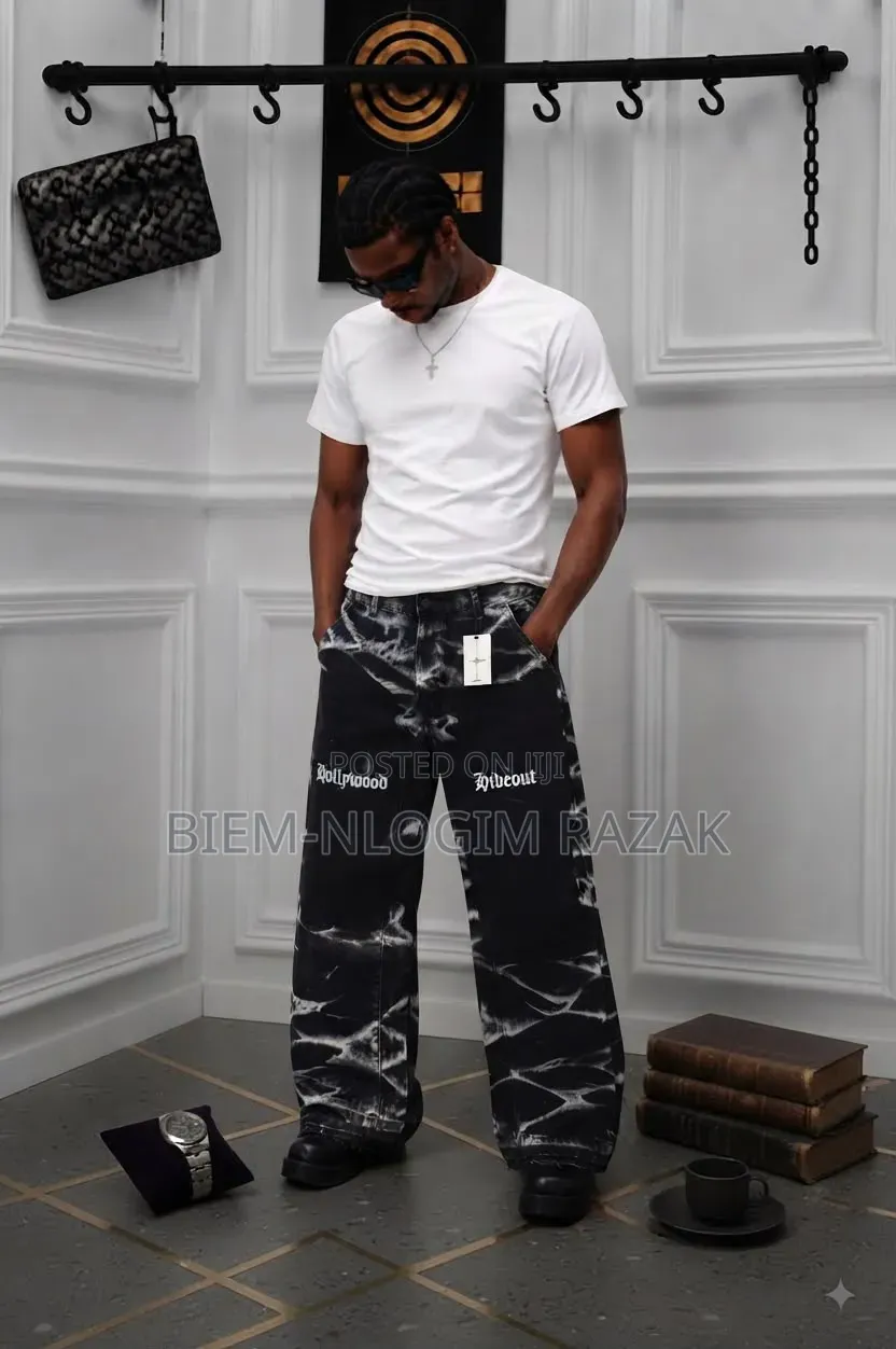 High Quality Denim Baggy Straight and Flare Jeans Available in Stock