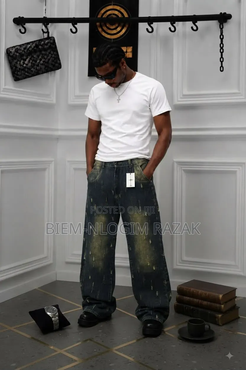 High Quality Denim Baggy Straight and Flare Jeans Available in Stock