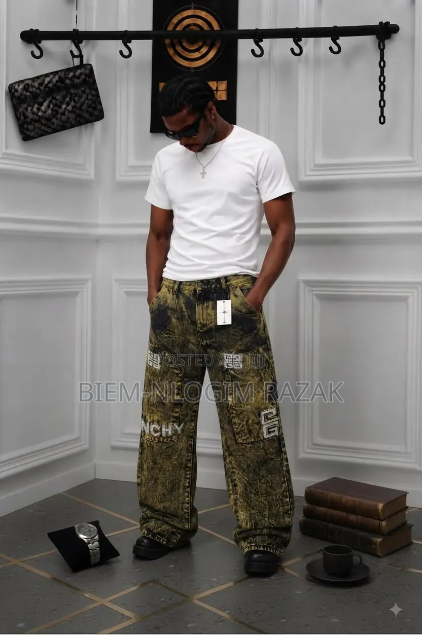 High Quality Denim Baggy Straight and Flare Jeans Available in Stock