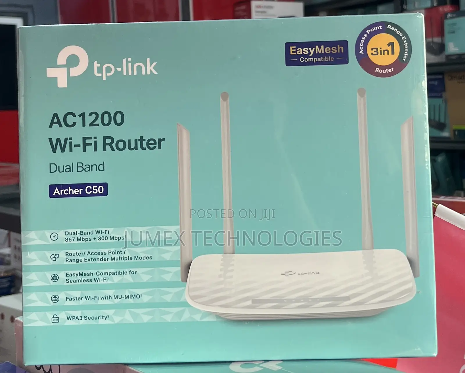 TP-Link Archer C50 Ac1200 Wi-Fi Router Dual Band Easy Mesh Compatible