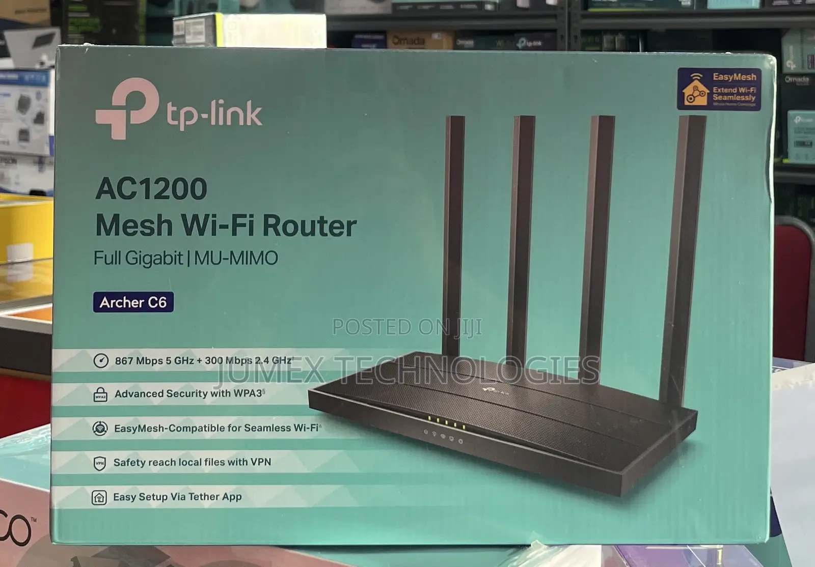 TP-Link ARCHER C6 AC1200 Mesh Wi-Fi Router Full Gigabit | MU-MIMO