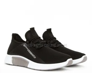 UK Crosshatch Breathable Men's Sneakers / Men's Trainers - Black
