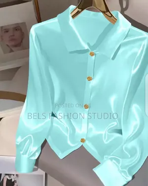 Oversized Satin Button-Down Shirt