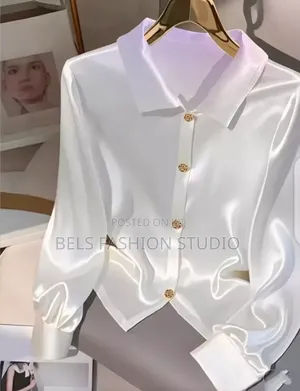 Oversized Satin Button-Down Shirt