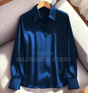 Oversized Satin Button-Down Shirt