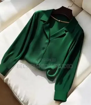 Oversized Satin Button-Down Shirt
