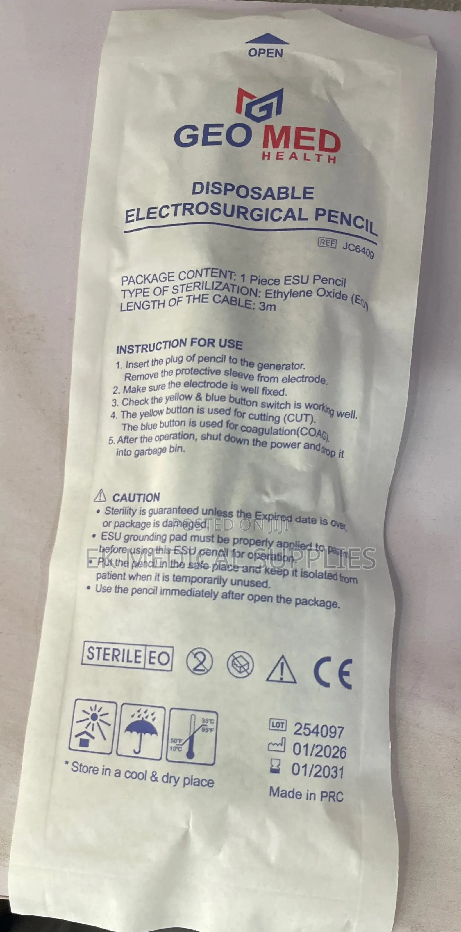 Disposable Electrosugical Pencil or Diathermy Pencil