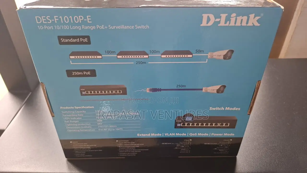 D-Link 10 Port 10/100 Long Range Poe Switch Des-F1010p-E