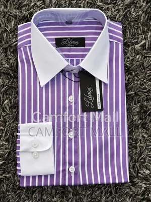 Ladies' Long-Sleeve Striped and Plain Cotton Shirt