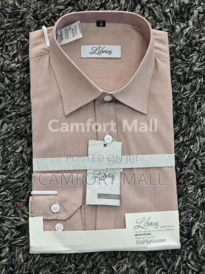 Men's Long-Sleeve Striped and Plain Cotton Shirts