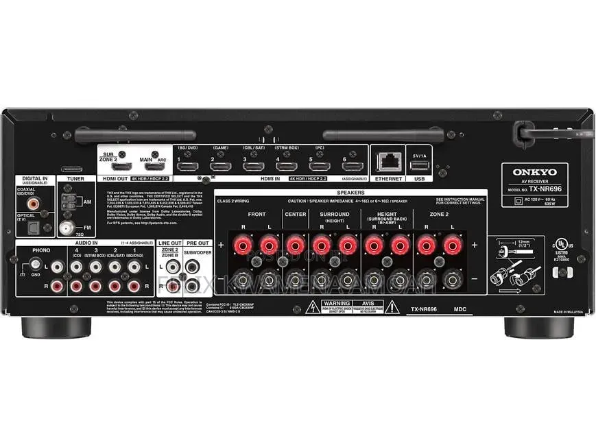 Onkyo TX-NR696 7.2 Channel AV Receiver With Bluetooth, Wi-Fi, Airplay