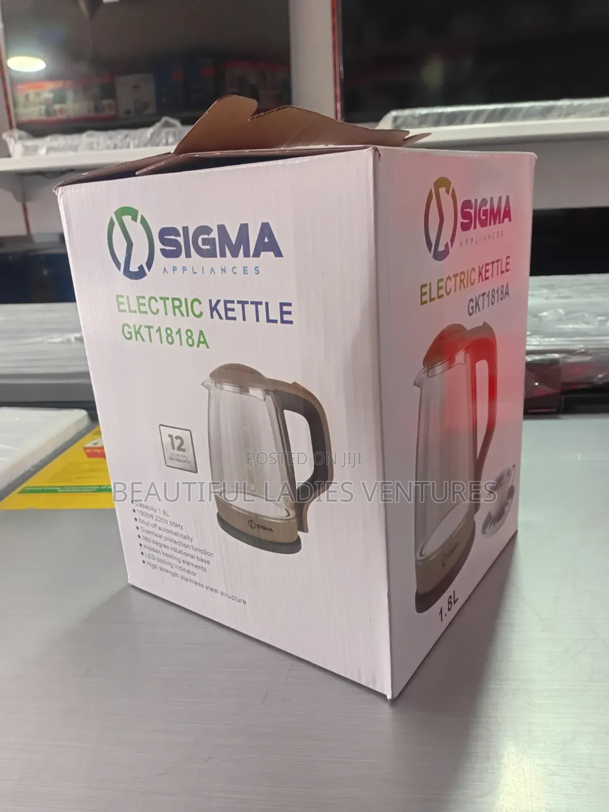 Sigma Electric Kettle 1.8L Easy to Use Kettle