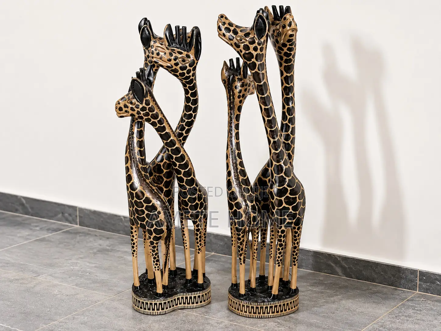 Hand Carved Giraffe Figures