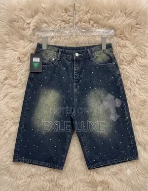Rhinestone Cross Denim Jorts