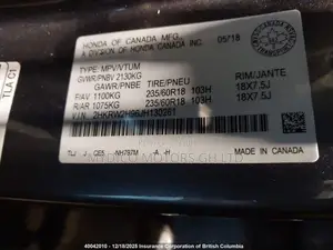 Honda CR-V Touring AWD 2018 Gray