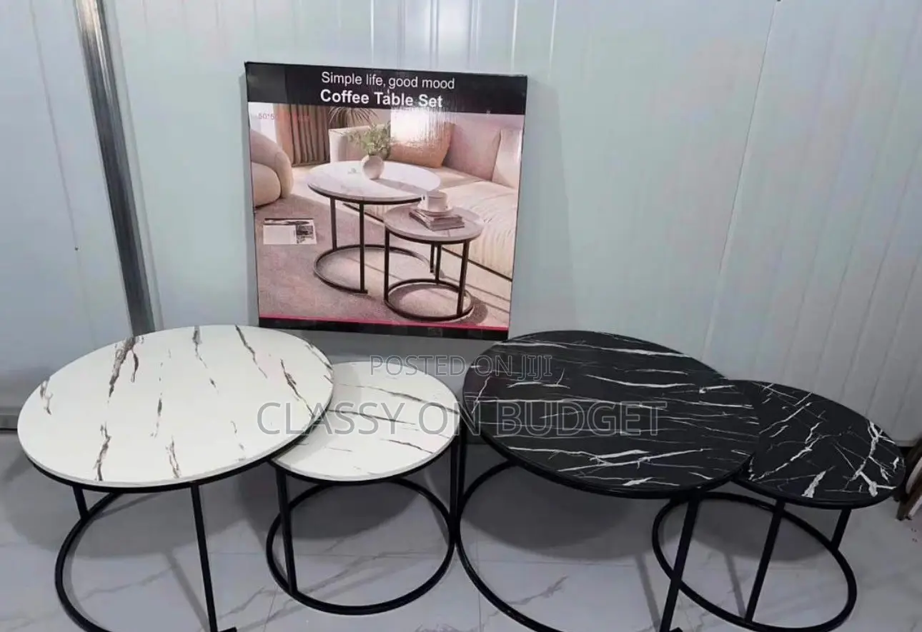 2 in 1 Center Table- Wooden Surface Metal Legs