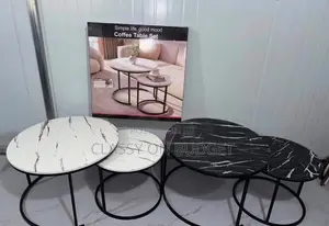2 in 1 Center Table- Wooden Surface Metal Legs