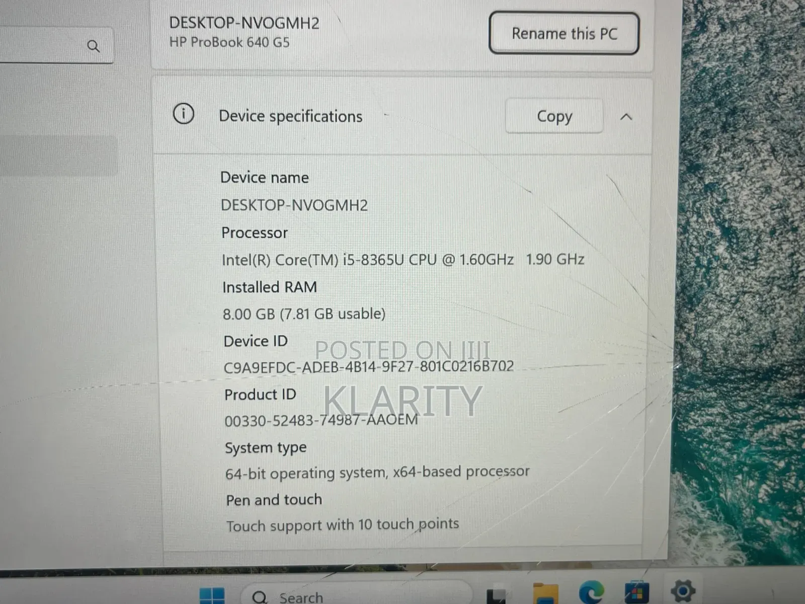 Laptop HP ProBook 640 G5 8GB Intel Core i5 SSD 256GB