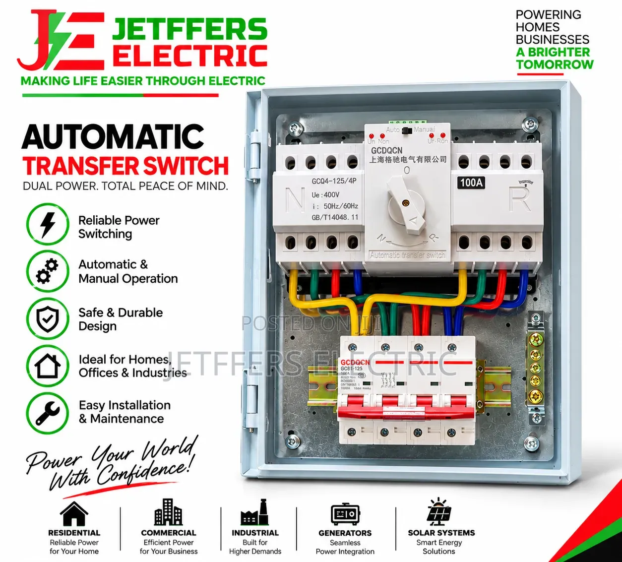 Dual Power Auto/Manual Changeover Switch