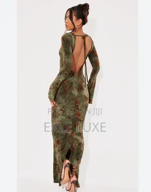Green Floral Devore Maxi Dress