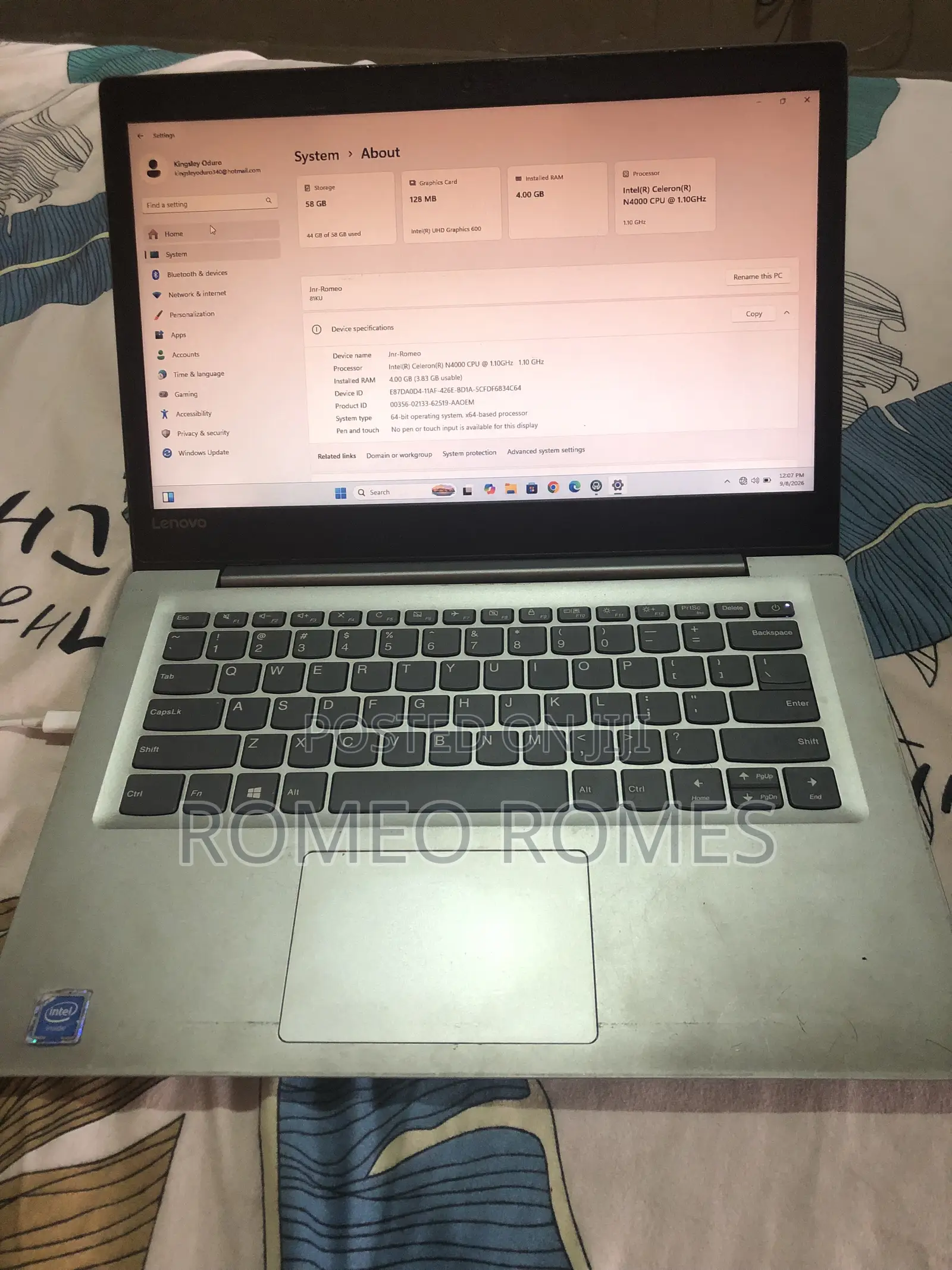 Laptop Lenovo ThinkBook 13 4GB Intel SSD 128GB