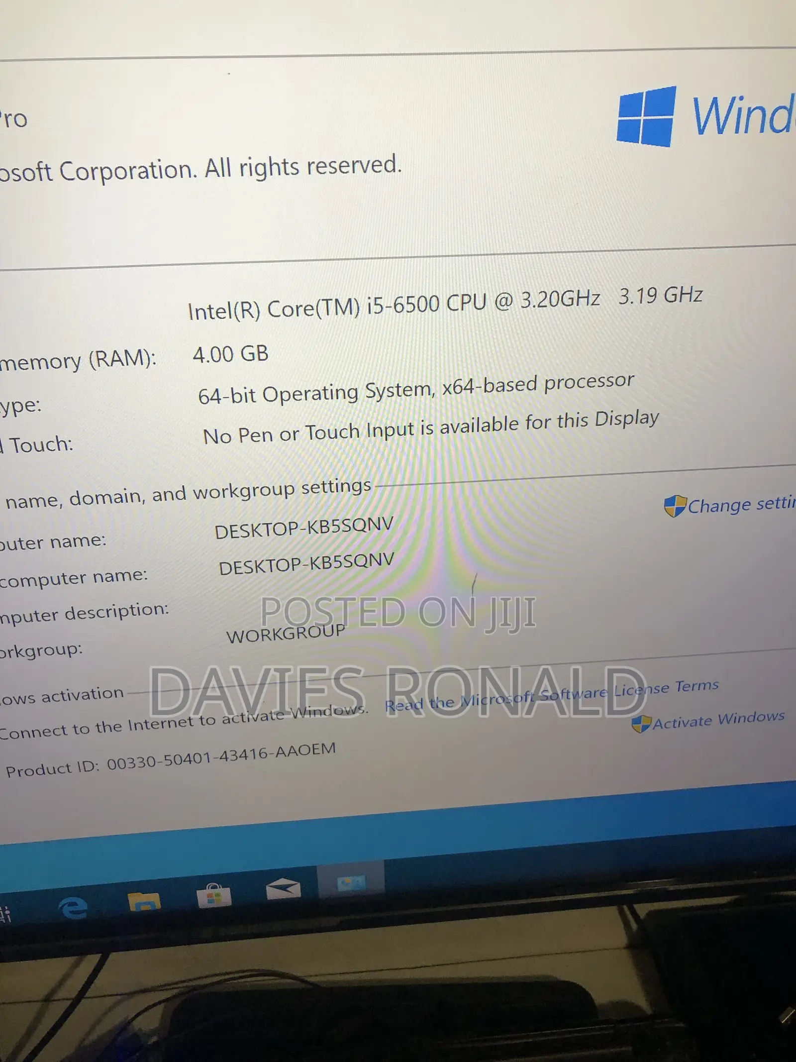 Desktop Computer Dell Optiplex 3040 8GB Intel Core i5 SSD 256GB