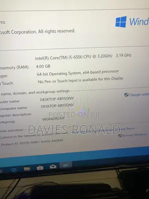 Desktop Computer Dell Optiplex 3040 8GB Intel Core i5 SSD 256GB