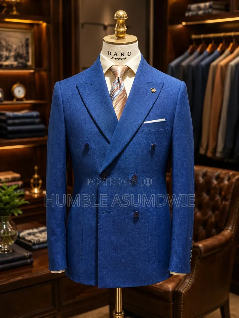 Striped Double-Breasted Suit for Executive