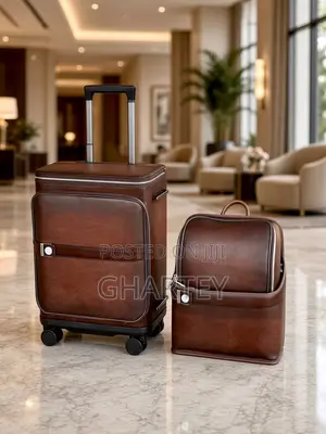 Luxury 2-Piece Travel Luggage Set –Premium Leather Carry-on Backpack