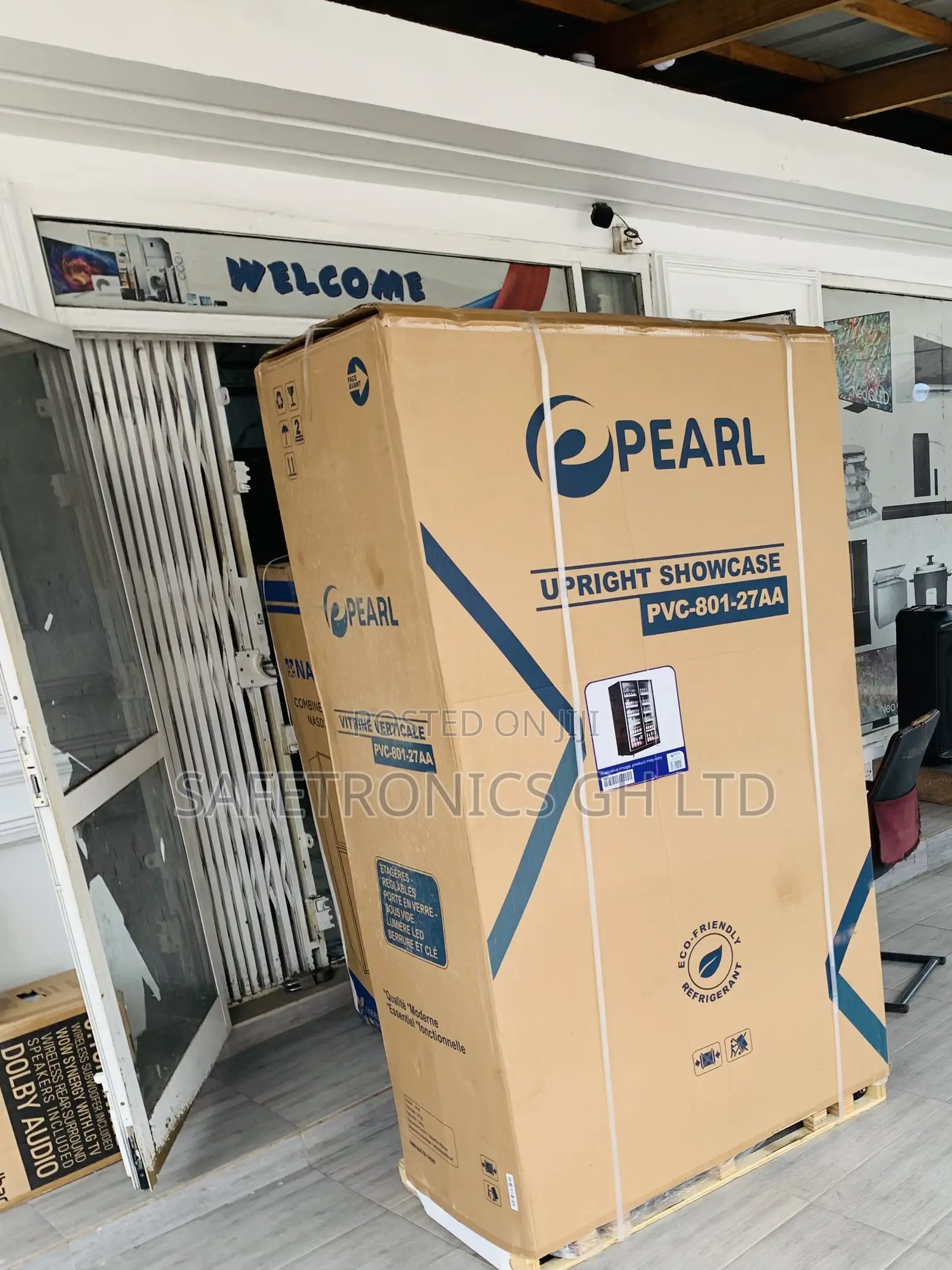 Genuine Sleek Pearl 690 Liters Double Door (Glass Display) Black