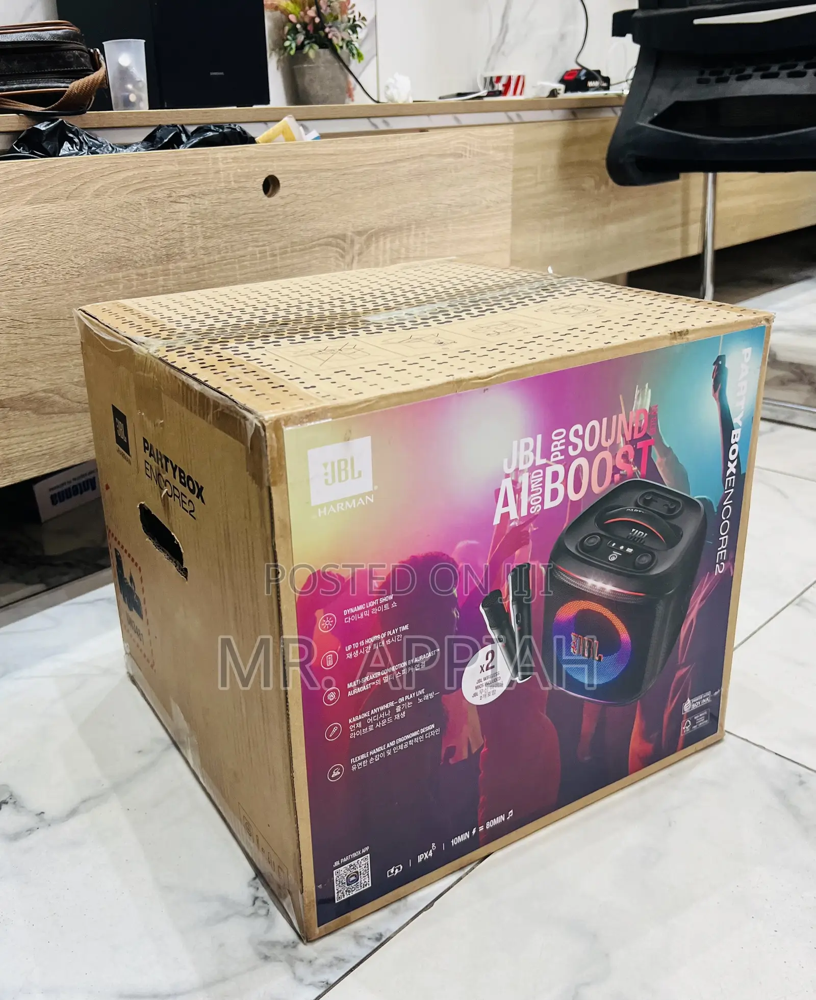 Shop Adorable JBL Partybox Encore Essential Speaker With 2 Microphone