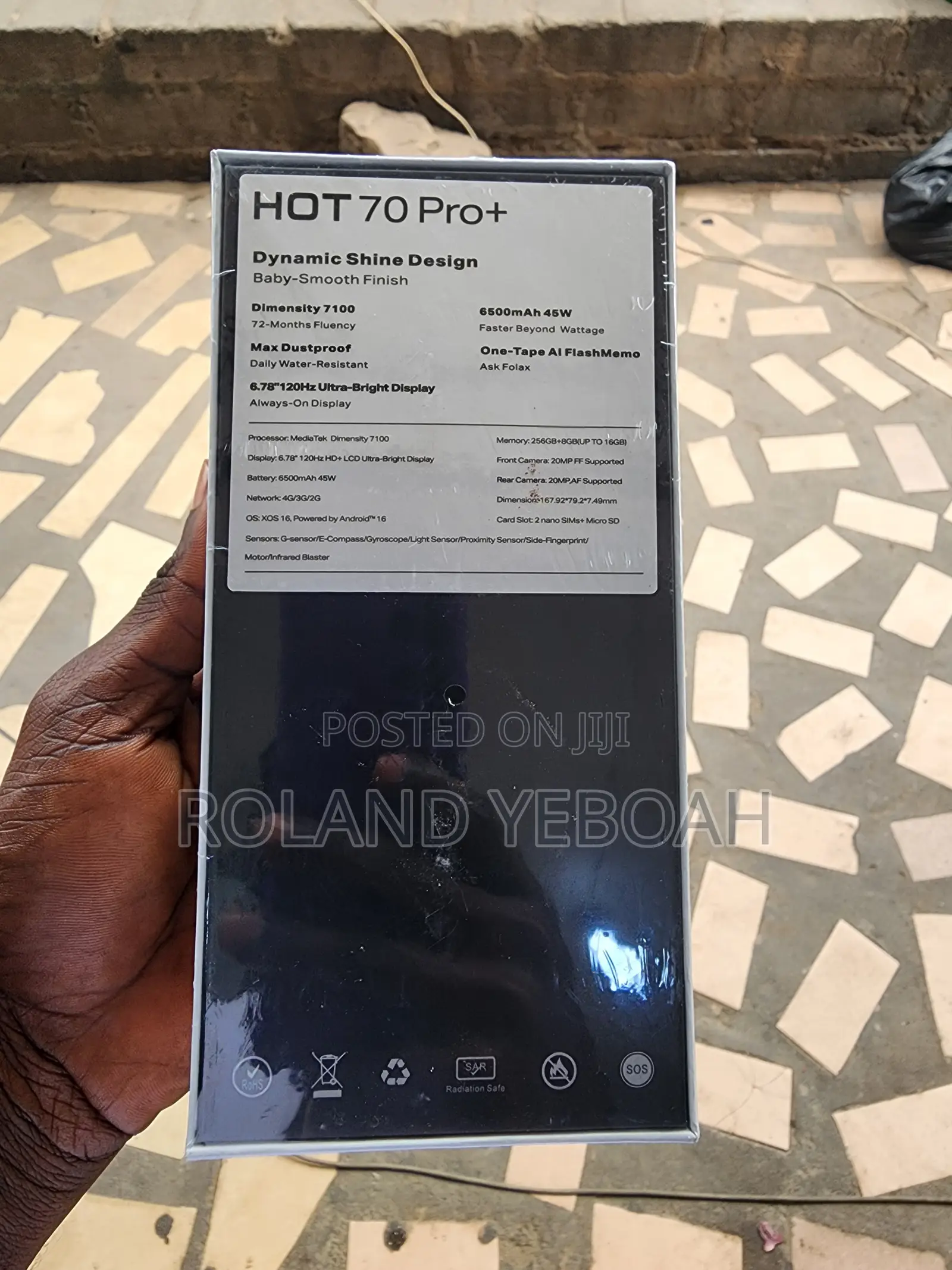New Infinix Hot 70 Pro 5G+ 256 GB Black
