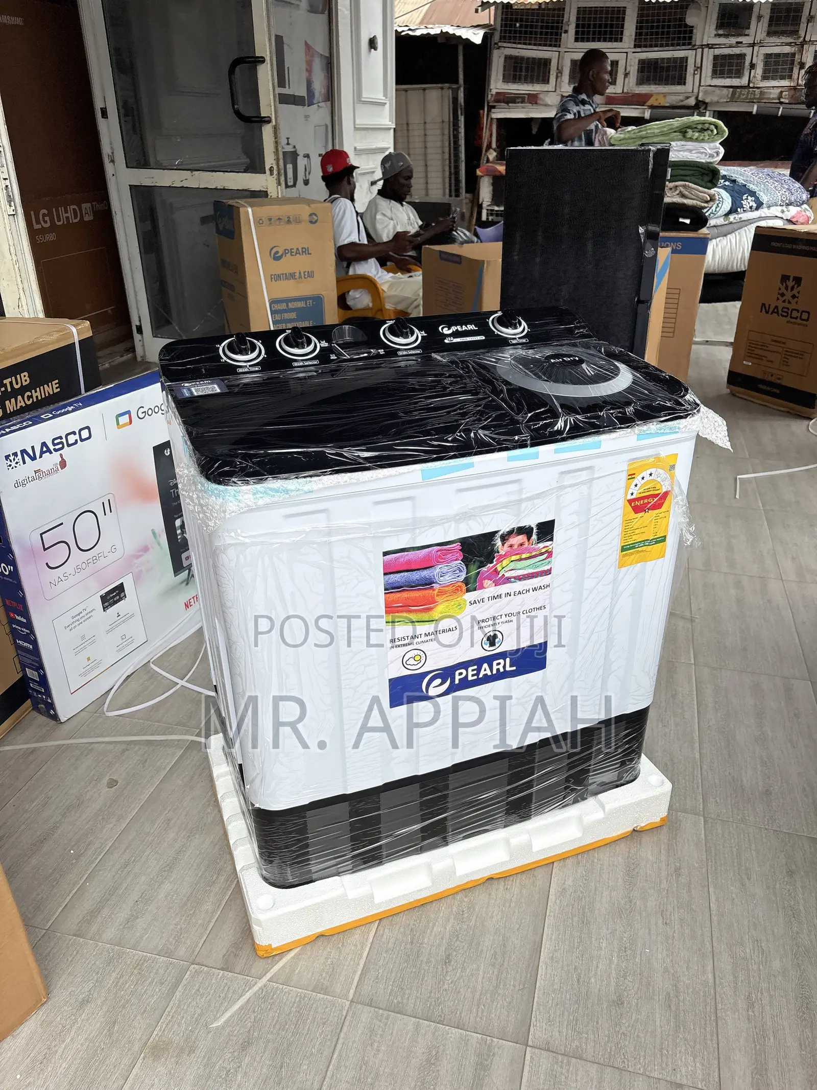 Classic Pearl 12kg Spin Dry Washing Machine(Black/White)
