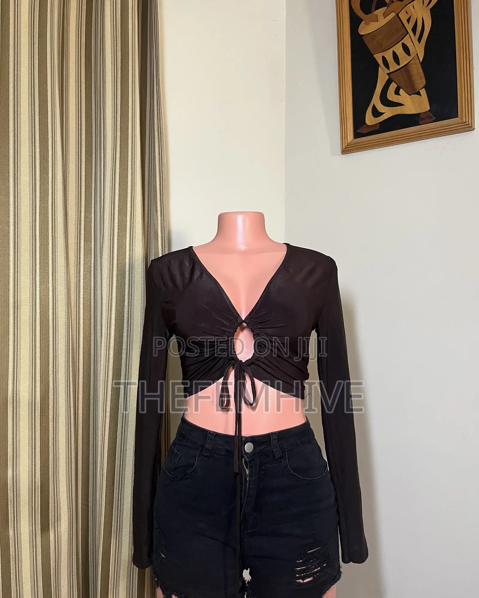 Brown I Saw It First Crop Top