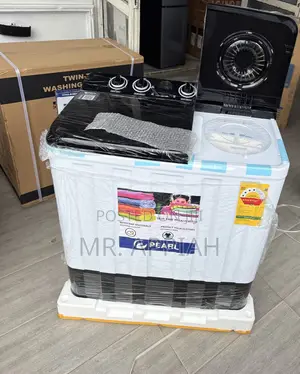 Efficient Pearl 12kg Washing Machine(Spin Dry)Black/White