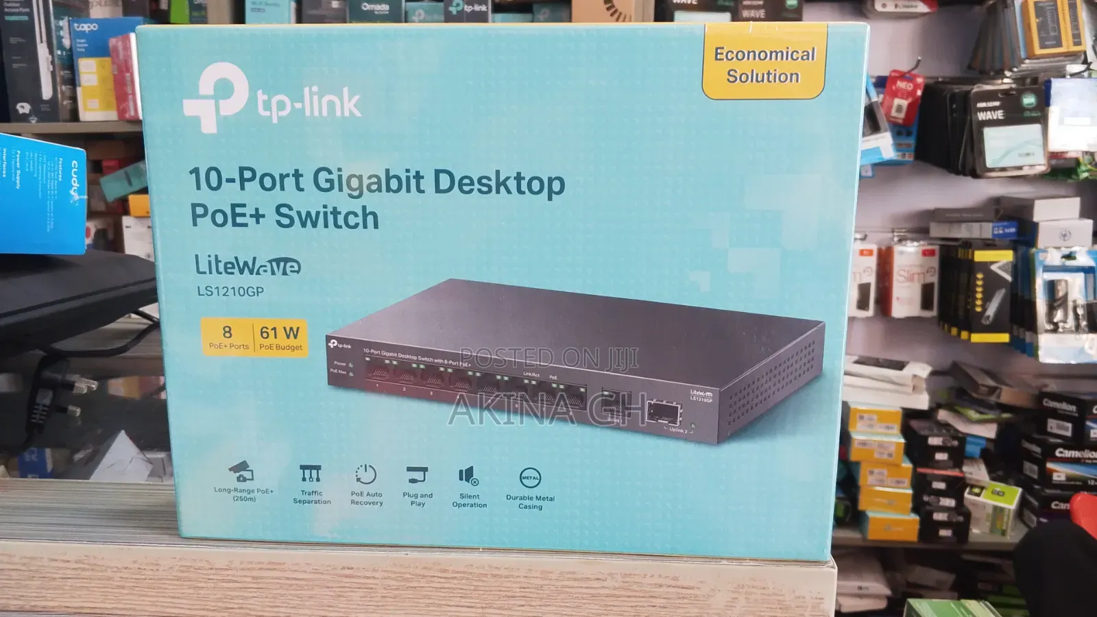 TP-Link 10-Port Gigabit Desktop PoE+ Switch LS1210GP