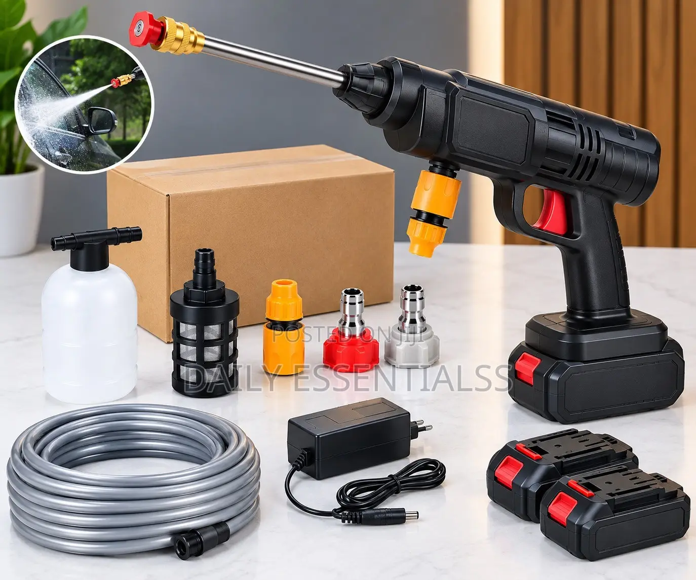 Portable 48V Car Washer Machine – 2 Batteries