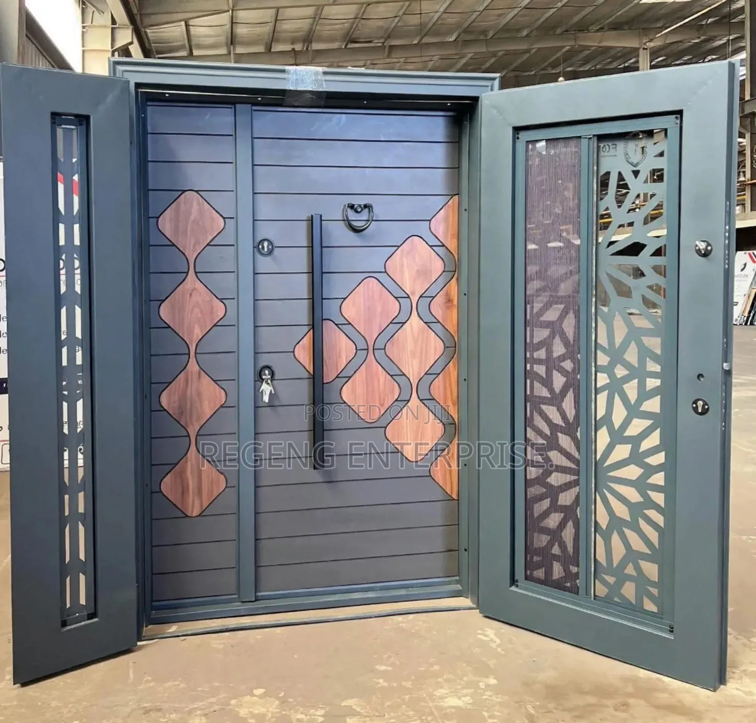 Exclusive Glazed Security Door, One and Half (4) Locks.