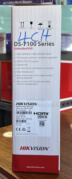 Hikvision 4ch Poe NVR Ds-7104ni-Q1/4p/M 4mp Embedded NVR
