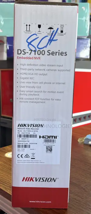 Hikvision 8ch Poe NVR Ds-7108-Q1/4p/M Embedded NVR 4mp