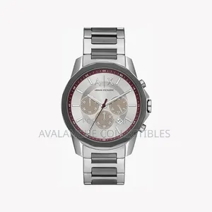 Armani Exchange Silver Tone Gent's Watch 44mm Case Size