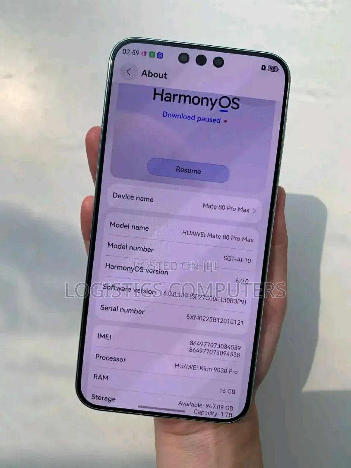 New Huawei Mate 80 Pro Max 5G 1 TB Gray