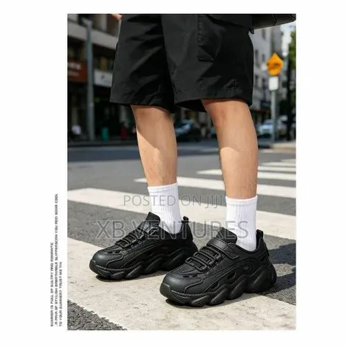 Casual Lightweight Breathable Slip-on Crocs Style Shoes- Black