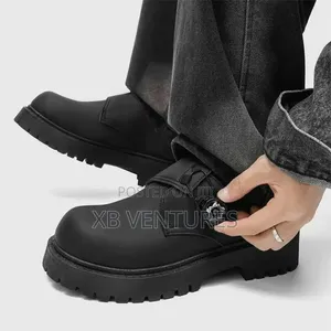 Stylish Black Twist Lace Shoes Thick Sole Street Chunky Footwear