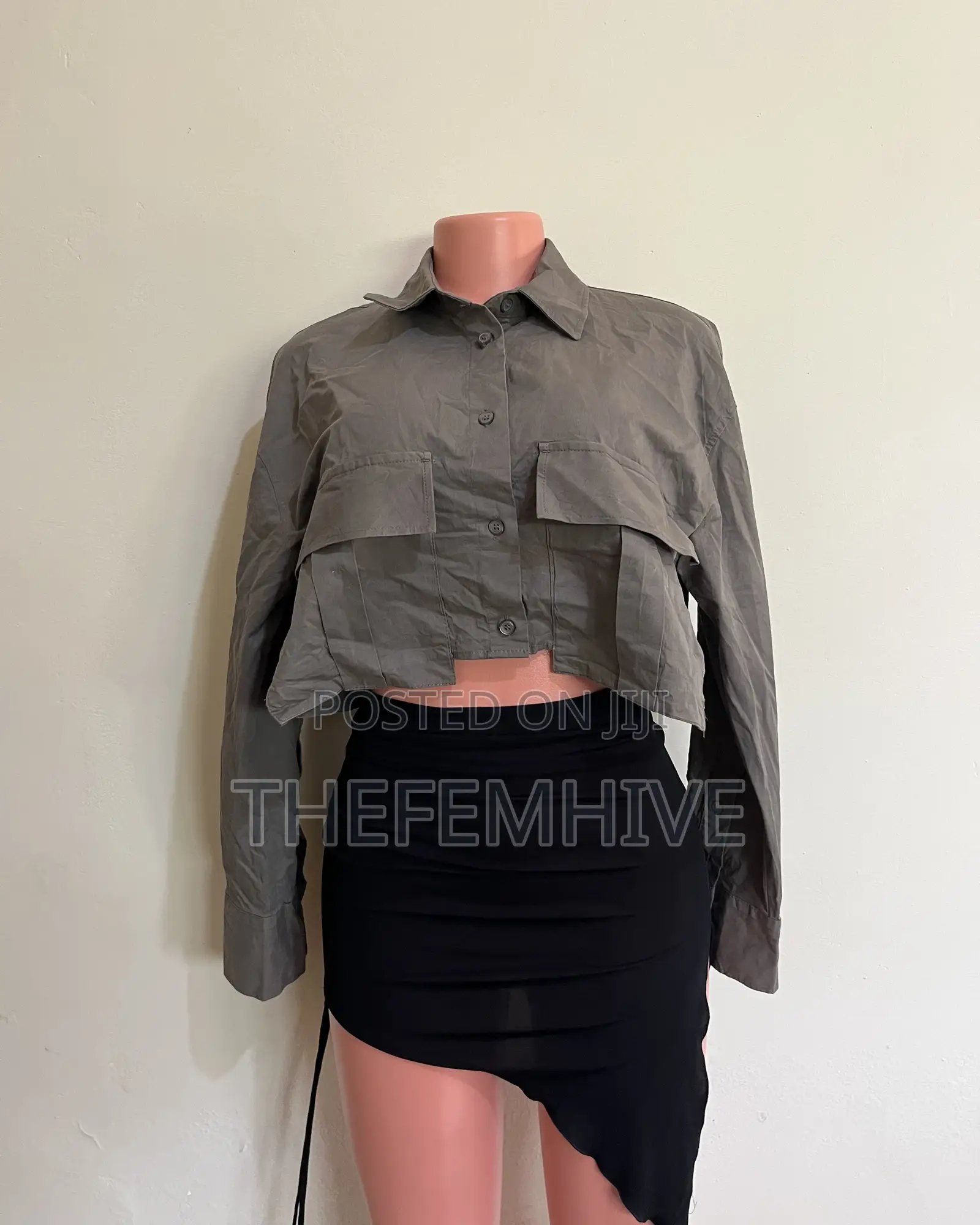 Zara Long Sleeve Crop Shirt