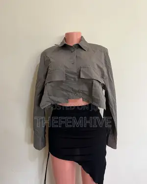 Zara Long Sleeve Crop Shirt