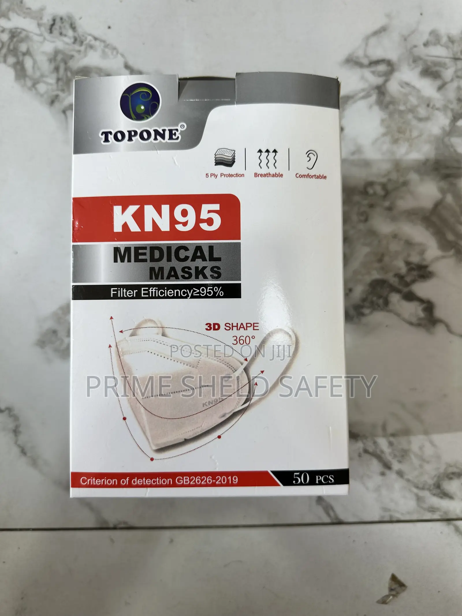 KN95 Medical Face Masks – 50 Pieces | 5-Ply Protection